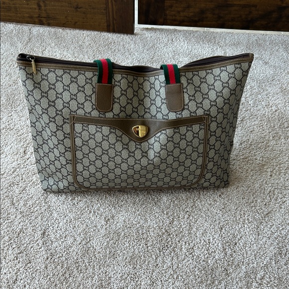 Gucci Handbags - Gucci Beige and Brown Monogram Tote Plus vintage GG Supreme Tote